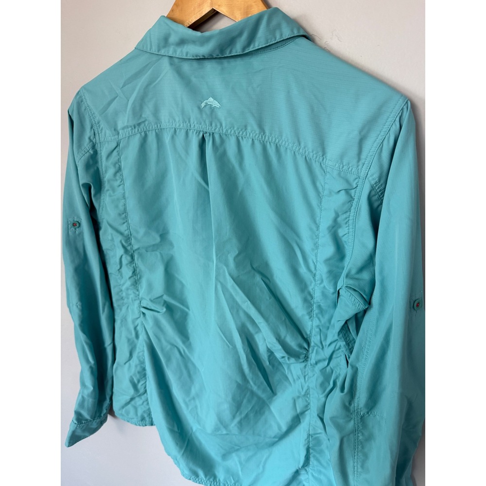 Simms Guide Series Fishing Shirt Womens Medium Teal Blue Long Sleeve Ripstop - Picture 4 of 8